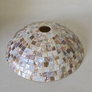 Mother Of Pearl Mosaic Shell Tile Lamp Shade  Round 13" Diameter